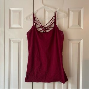 Criss cross camisole, size 1X/2X, multiple colors available